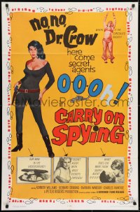 7b185 CARRY ON SPYING 1sh 1964 sexy English spy spoof, the most secrets exposed!