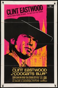7b206 COOGAN'S BLUFF 1sh 1968 art of Clint Eastwood in New York City, directed by Don Siegel!