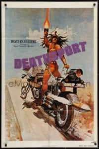 7b225 DEATHSPORT teaser 1sh 1978 David Carradine, great artwork of futuristic battle motorcycle!