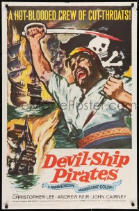 7b232 DEVIL-SHIP PIRATES 1sh 1964 Hammer, hot-blooded crew of cutthroats, buccaneer artwork!
