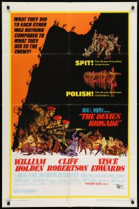 7b230 DEVIL'S BRIGADE 1sh 1968 William Holden, Cliff Robertson, Vince Edwards, cool art by Kossin!