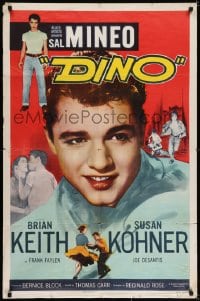 7b238 DINO 1sh 1957 huge super close up of troubled teen Sal Mineo, plus full-length image too!