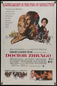 7b240 DOCTOR ZHIVAGO 1sh R1972 Omar Sharif, Julie Christie, David Lean English epic, Terpning art!