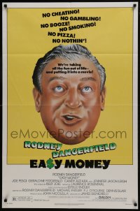 7b258 EASY MONEY 1sh 1983 wacky headshot artwork of screwball Rodney Dangerfield!