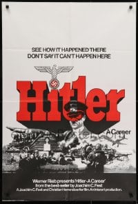 7b393 HITLER A CAREER English 1sh 1977 Hitler - eine Karriere, Der Fuhrer giving Nazi salute!