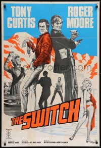 7b825 SWITCH English 1sh 1975 Tony Curtis, Roger Moore, completely different artwork, Persuaders!