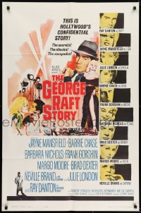 7b341 GEORGE RAFT STORY 1sh 1961 sexy Jayne Mansfield, Ray Danton, the Hollywood you never knew!