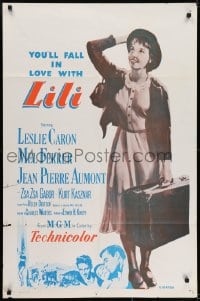 7b495 LILI 1sh R1950s you'll fall in love with sexy young Leslie Caron, full-length image!