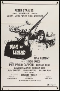 7b532 MAN OF LEGEND 1sh 1972 Sergio Grieco, art of barechested soldier Peter Strauss!