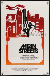 7b548 MEAN STREETS 1sh 1973 Robert De Niro, Martin Scorsese, cool artwork of hand holding gun!