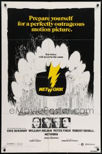 7b597 NETWORK 1sh 1976 written by Paddy Cheyefsky, William Holden, Sidney Lumet classic!