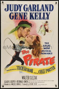 7b671 PIRATE 1sh 1948 great artwork of Judy Garland & Gene Kelly dancing and romancing!