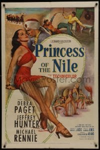 7b682 PRINCESS OF THE NILE 1sh 1954 sexy full-length art of barely-dressed young Debra Paget!