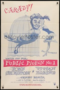7b688 PUBLIC PIGEON NO 1 1sh R1961 wacky art of Red Skelton, sexy Vivian Blaine!