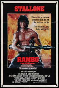 7b701 RAMBO FIRST BLOOD PART II 1sh 1985 no law, no war can stop Sylvester Stallone!