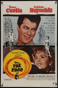 7b703 RAT RACE 1sh 1960 Debbie Reynolds & Tony Curtis will do anything to get to the top!