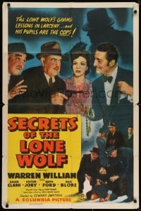 7b735 SECRETS OF THE LONE WOLF 1sh 1941 Warren William gives lessons in larceny to his cop pupils!