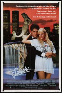 7b774 SPLASH 1sh 1984 Tom Hanks loves mermaid Daryl Hannah in New York City under Twin Towers!