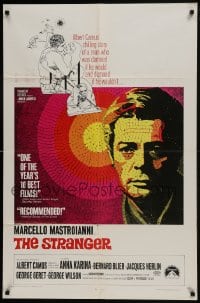 7b802 STRANGER 1sh 1968 Luchino Visconti's Lo Straniero, art of Marcello Mastroianni!