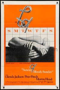 7b815 SUNDAY BLOODY SUNDAY 1sh 1971 directed by John Schlesinger, Glenda Jackson, Peter Finch!