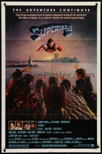 7b819 SUPERMAN II studio style 1sh 1981 Christopher Reeve, Terence Stamp, great image of villains!