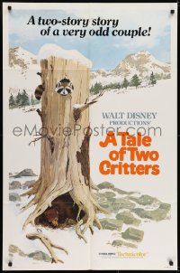 7b831 TALE OF TWO CRITTERS 1sh 1977 Walt Disney raccoon & bear, a very odd couple!