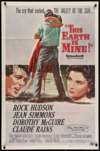 7b862 THIS EARTH IS MINE 1sh 1959 Rock Hudson, Jean Simmons, Dorothy McGuire, Claude Rains!