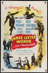 7b868 THREE LITTLE WORDS 1sh 1950 art of Fred Astaire, Red Skelton & sexy dancing Vera-Ellen!