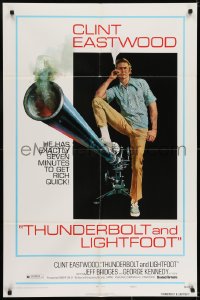 7b872 THUNDERBOLT & LIGHTFOOT style C 1sh 1974 art of Clint Eastwood with HUGE gun by McGinnis!