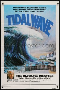 7b874 TIDAL WAVE 1sh 1975 artwork of the ultimate disaster in Tokyo by John Solie!