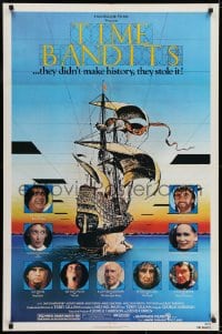 7b877 TIME BANDITS 1sh 1981 John Cleese, Sean Connery, art by director Terry Gilliam!