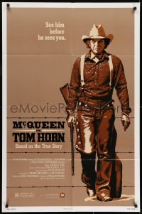 7b880 TOM HORN 1sh 1980 see cowboy Steve McQueen in the title role before he sees you!