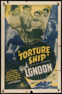 7b889 TORTURE SHIP 1sh 1939 crazy doc Irving Pichel with hypo about to inject tied up Lyle Talbot!