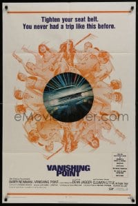 7b915 VANISHING POINT 1sh 1971 car chase cult classic, you never had a trip like this before!