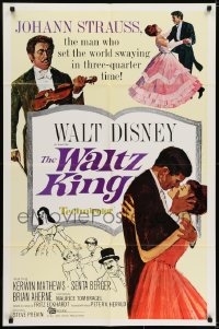 7b927 WALTZ KING 1sh 1963 Disney biography of music composer Johann Strauss!