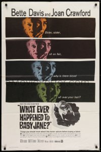 7b937 WHAT EVER HAPPENED TO BABY JANE? 1sh 1962 Robert Aldrich, Bette Davis & Joan Crawford!