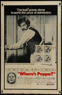 7b942 WHERE'S POPPA 1sh 1970 Carl Reiner directed comedy, George Segal & Ruth Gordon!