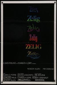7b996 ZELIG 1sh 1983 Mia Farrow, John Buckwalter, wacky Woody Allen directed mockumentary!