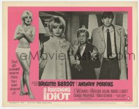 7c279 AGENT 38-24-36 LC #3 1965 sexy Brigitte Bardot & Perkins w/their hands up, A Ravishing Idiot!