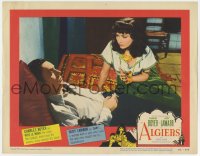 7c282 ALGIERS LC #6 R1953 smoking Charles Boyer as Pepe Le Moko with pretty Sigrid Gurie!