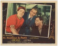 7c288 AMERICAN IN PARIS LC #4 1951 close up of Gene Kelly, Oscar Levant & Georges Guetary!