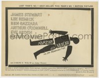 7c011 ANATOMY OF A MURDER style B TC 1959 Otto Preminger, classic Saul Bass dead body silhouette art