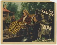 7c294 APE LC 1940 Boris Karloff helps Maris Wrixon in wheelchair + wacky gorilla in border!