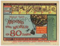 7c015 AROUND THE WORLD IN 80 DAYS TC 1958 1,000 wonders never before seen, cool balloon art!
