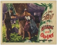7c296 ARSENIC & OLD LACE LC 1944 Cary Grant pulling scared Priscilla Lane by tree, Capra classic!