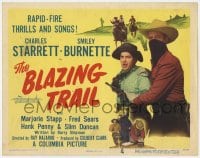 7c032 BLAZING TRAIL TC 1949 masked Charles Starrett as The Durango Kid & Smiley Burnette!