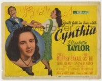7c057 CYNTHIA TC 1947 you'll fall in love with pretty young Elizabeth Taylor, Jimmy Lydon!