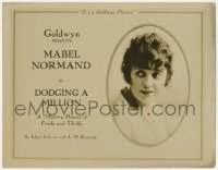 7c066 DODGING A MILLION TC 1918 Mabel Normand thinks she inherited $94 million, but didn't, lost film