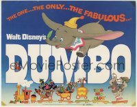 7c069 DUMBO TC R1972 colorful animated cartoon art from Walt Disney circus elephant classic!