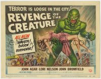 7c191 REVENGE OF THE CREATURE TC 1955 great art of the monster holding sexy girl by Reynold Brown!